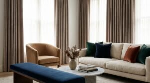 Velvet texture in dark bedroom