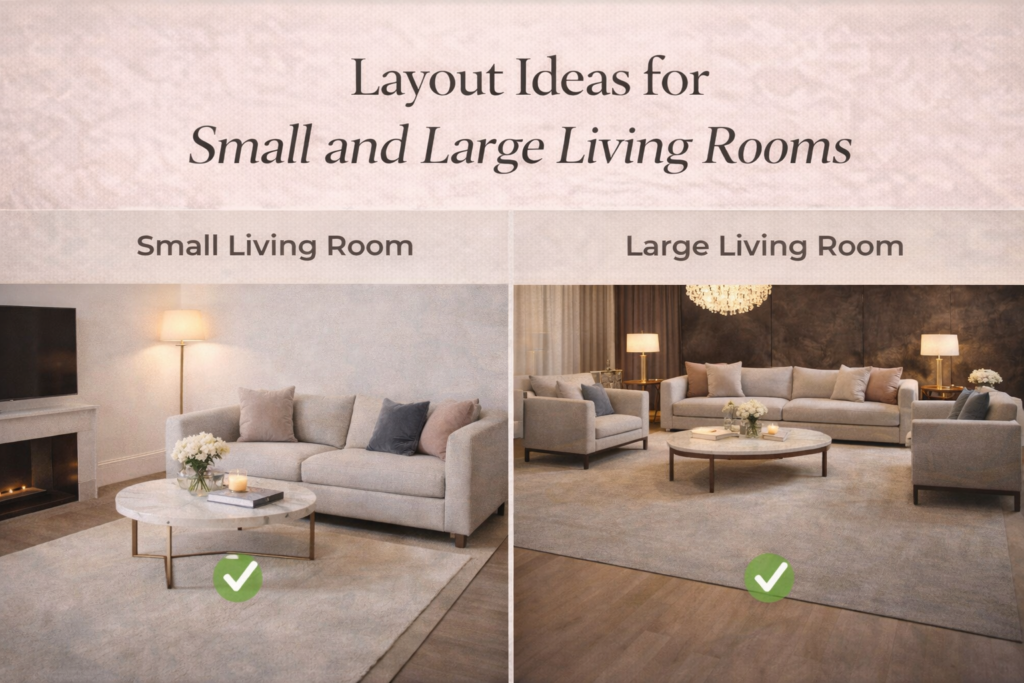 Layout Ideas for Small and Large Living Rooms