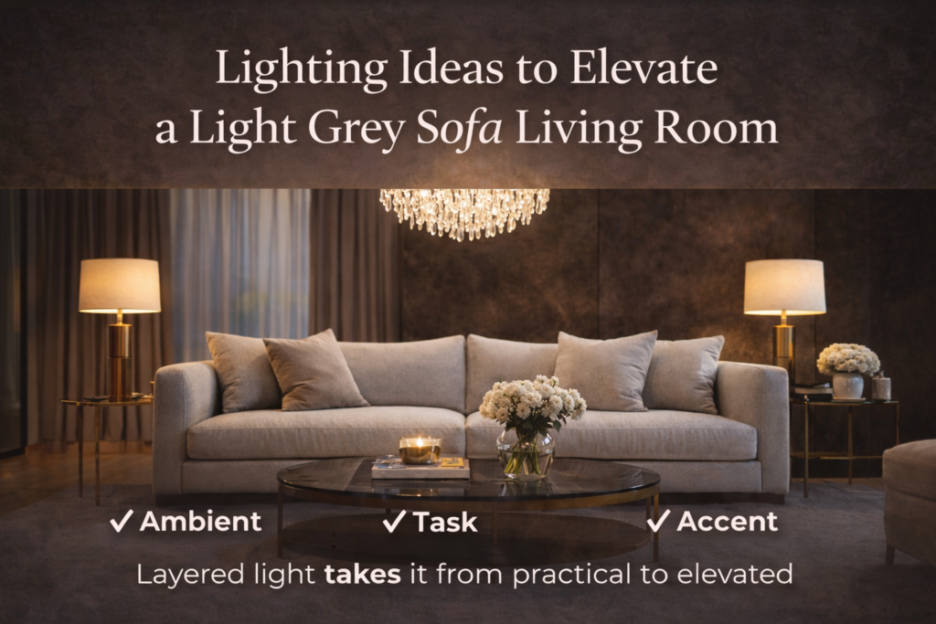 Lighting Ideas to Elevate a Light Grey Sofa Living Room