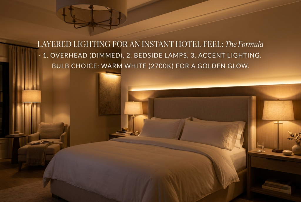 Use Warm, Layered Lighting for an Instant Hotel Feel