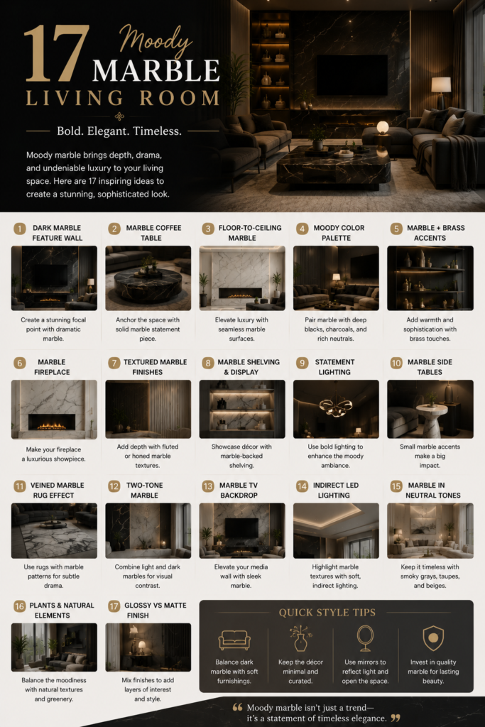 17 Moody Marble Living Room Ideas