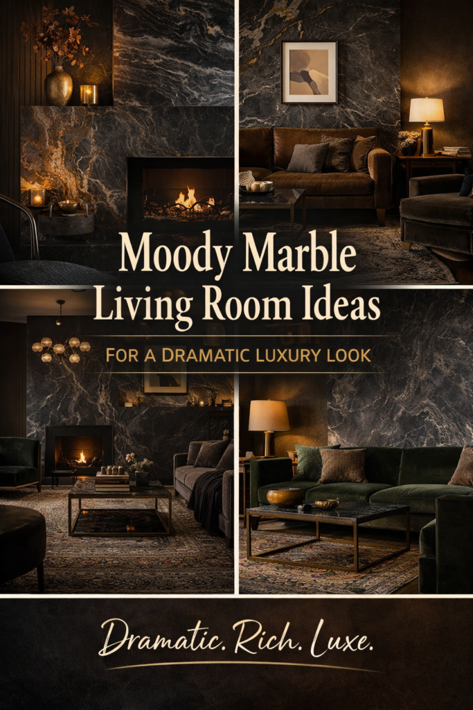 Moody Marble Living Room Ideas for a Stunning Dramatic Look