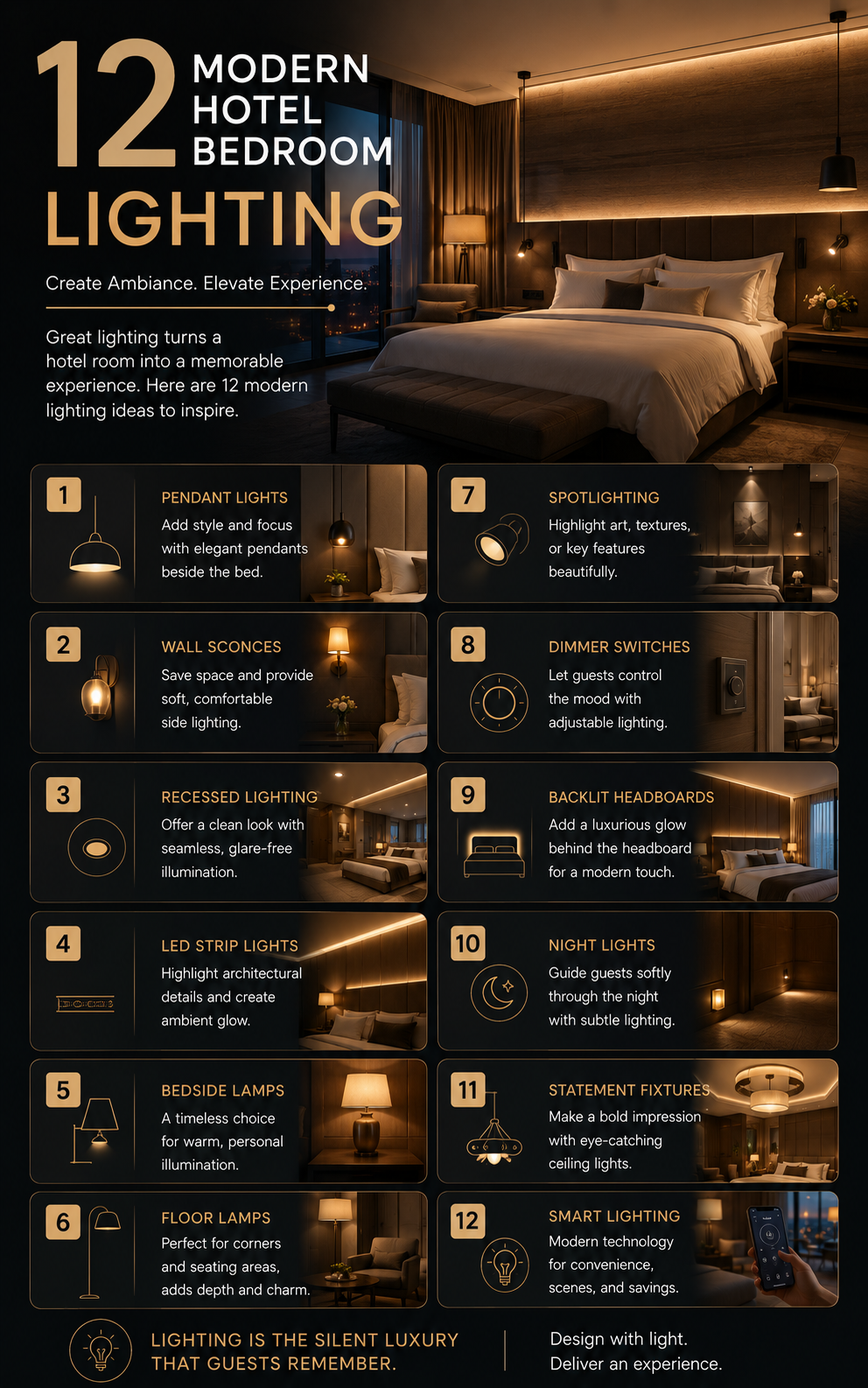 12 Modern Hotel Bedroom Lighting