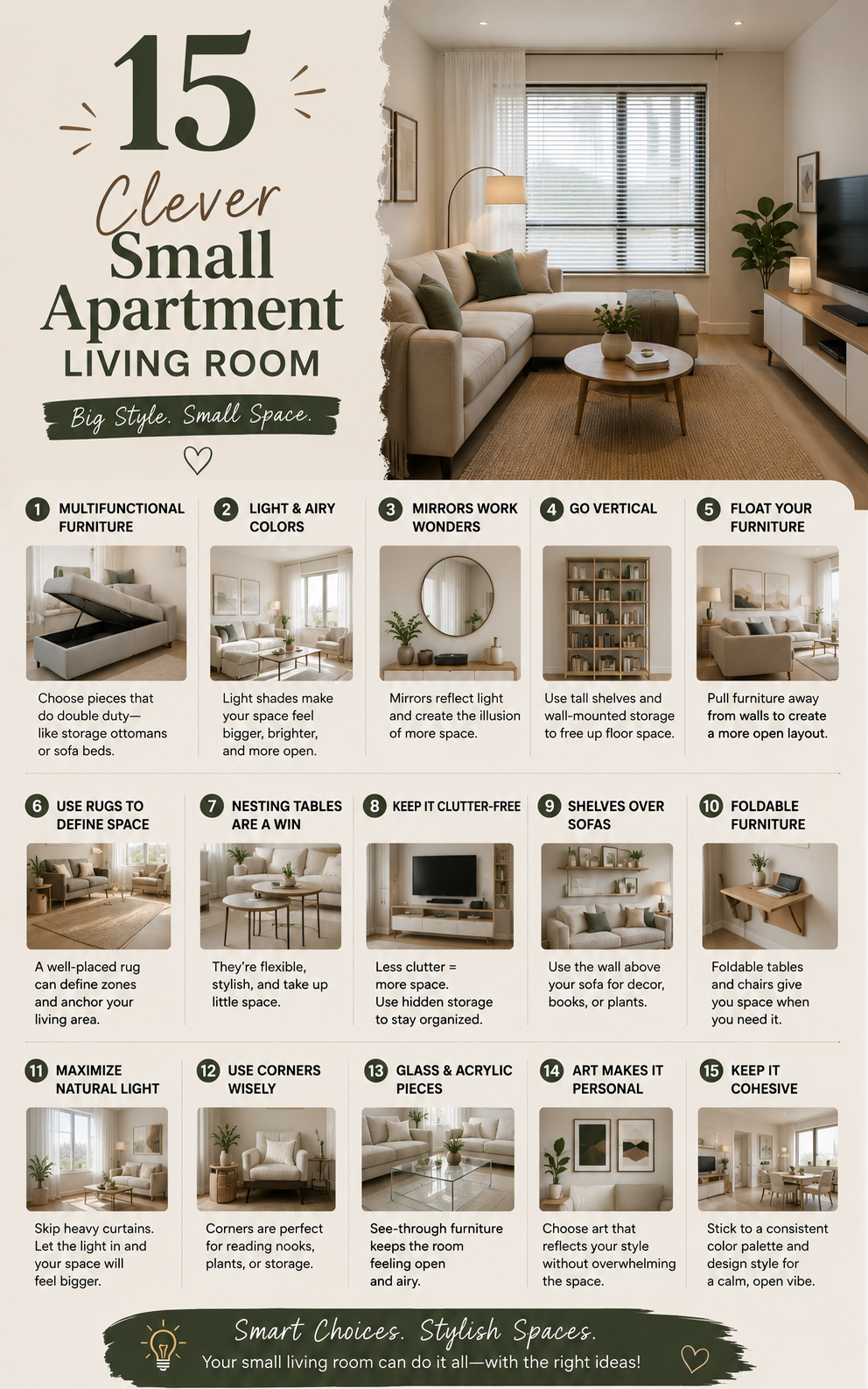15 Clever Small Apartment Living Room
