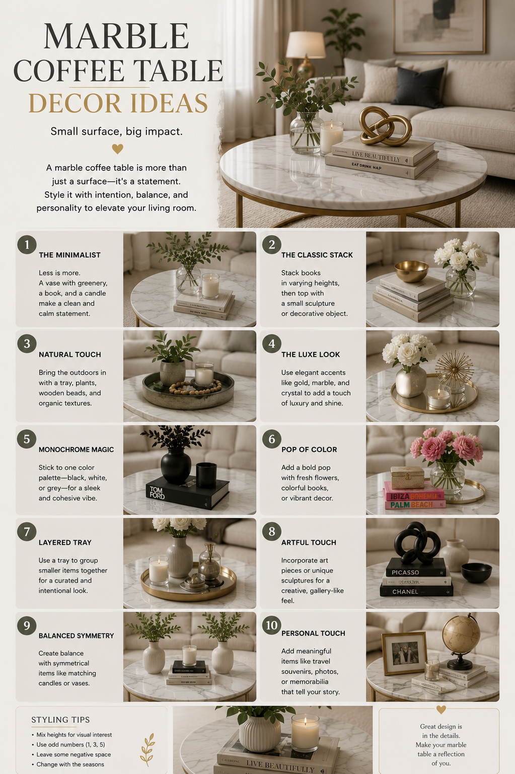 Marble Coffee Table Decor Ideas