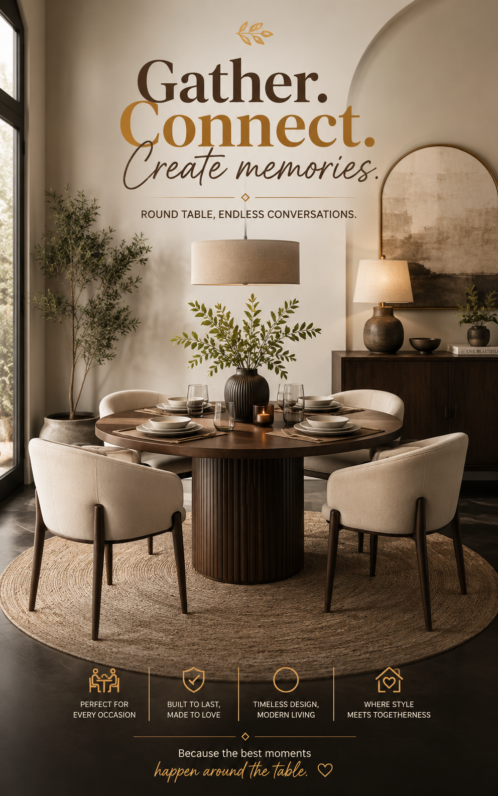 Round Dining Room Table Set