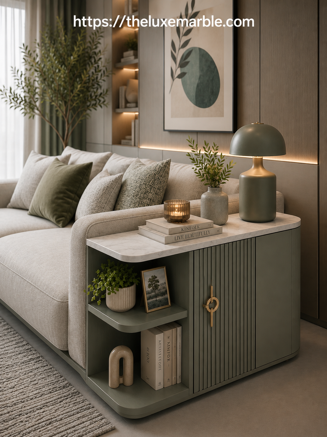 Sage Green Sofa Side Table