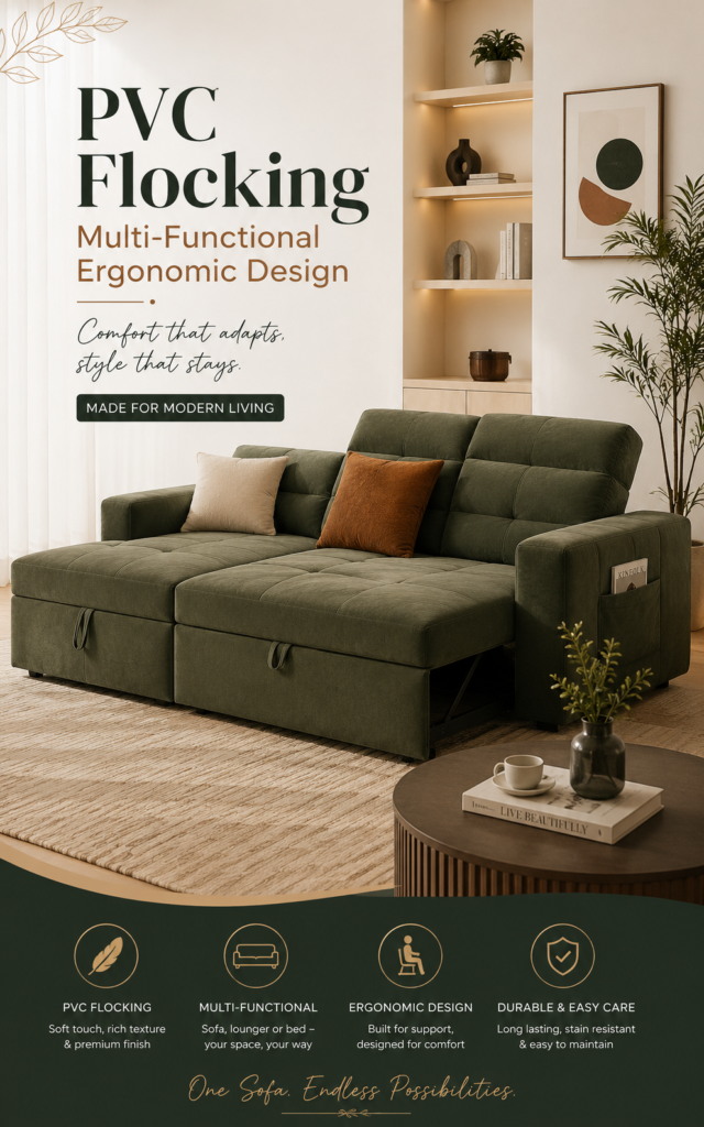 PVC Flocking Multi-Functional Ergonomic Design for Living Room