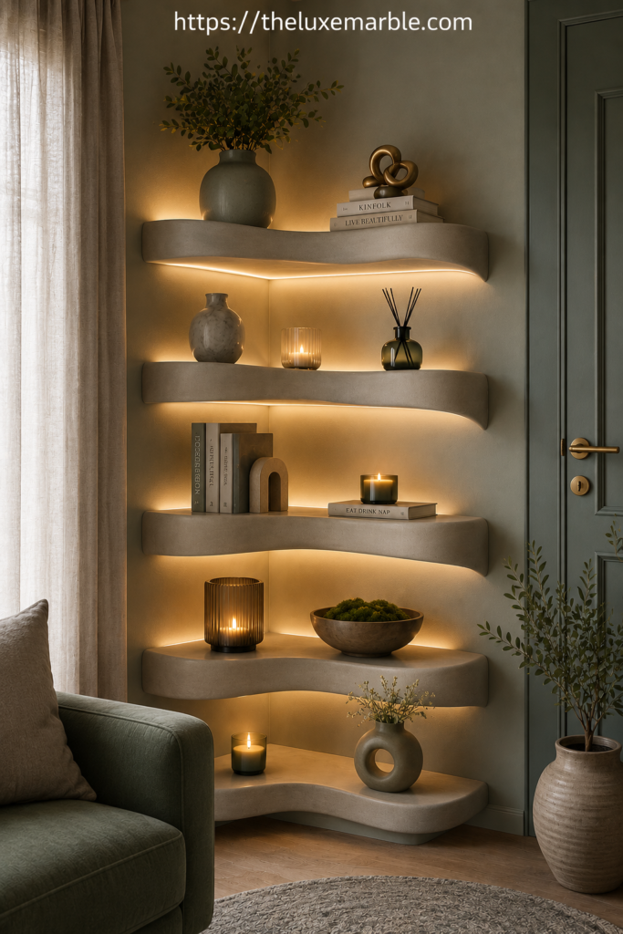 Modern Floating Corner Shelves