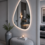 Backlit Organic Mirror Entryway