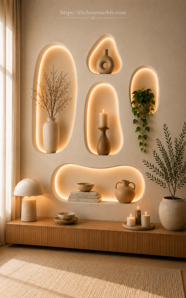 Modern Illuminated Wall Niches