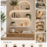Modern Curved Wall Shelf Decor Ideas: